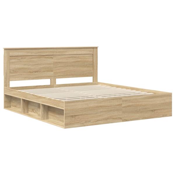 Bettrahmen Sonoma-Eiche 200 x 200 cm Holzwerkstoff