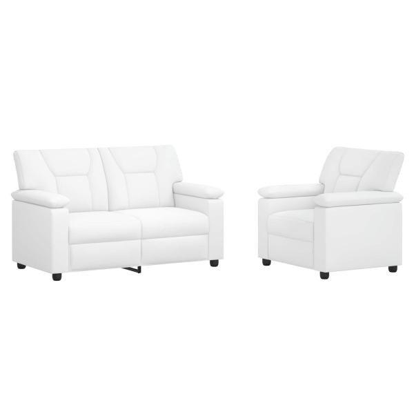 Sofa-Set 2 pcs Weiß Kunstleder