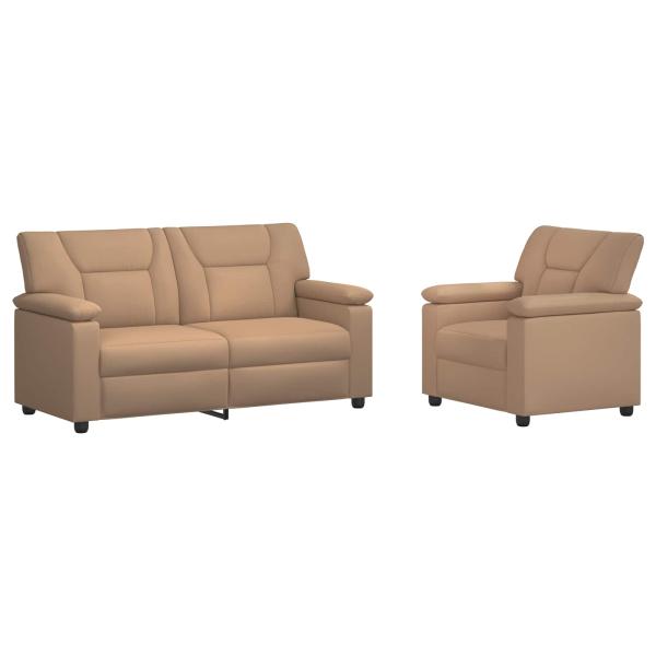 Sofa-Set 2 pcs Cappuccino Kunstleder