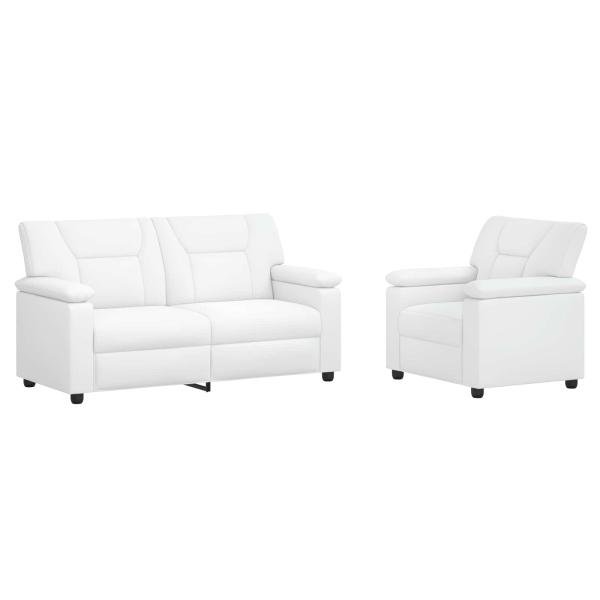Sofa-Set 2 pcs Weiß Kunstleder