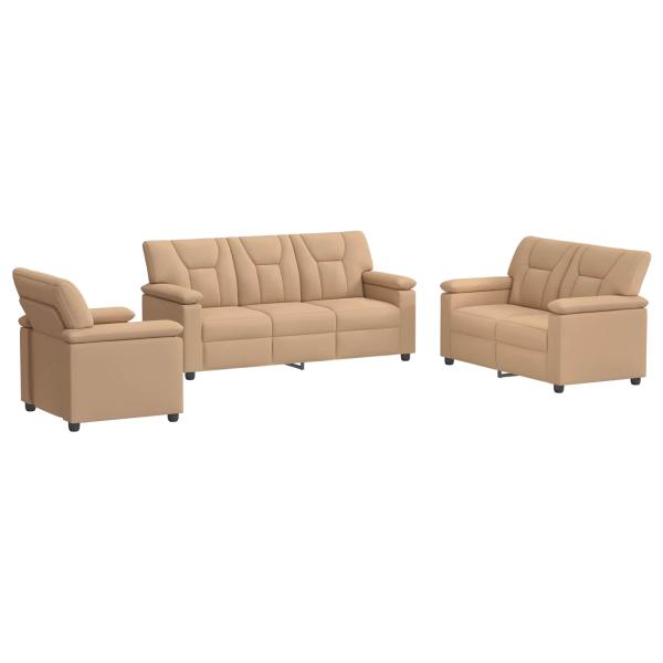 Sofa-Set 3 pcs Cappuccino Kunstleder