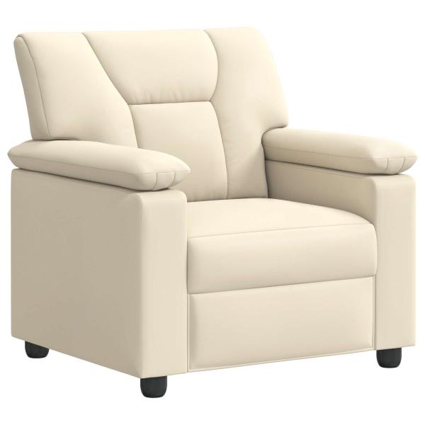 Sofa-Set 3 pcs Creme Kunstleder