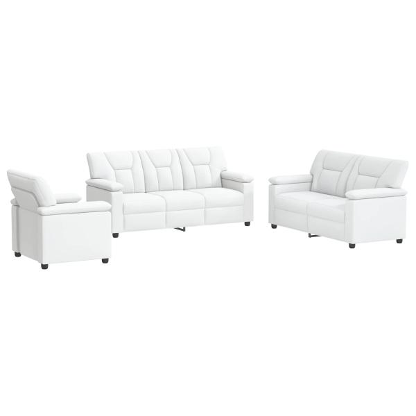 Sofa-Set 3 pcs Weiß Kunstleder
