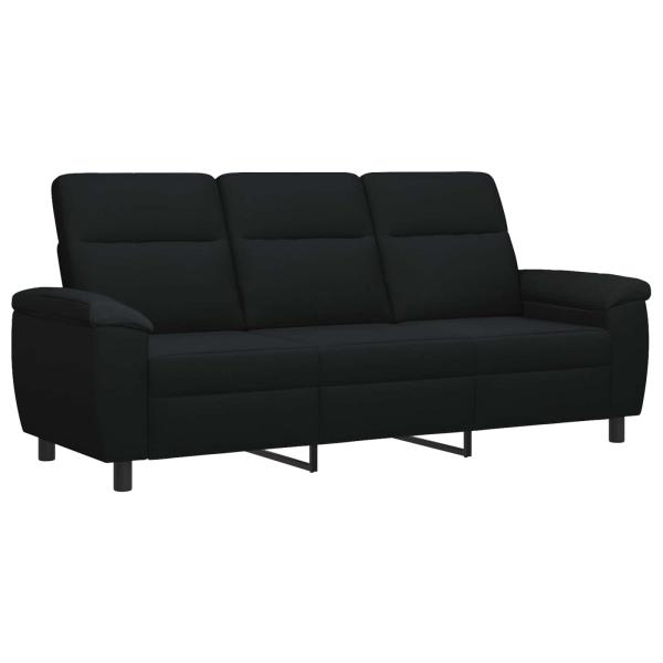 Sofa-Set 3 pcs Schwarz Stoff