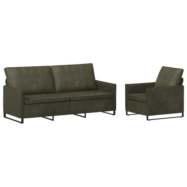Sofa-Set 2 pcs Olivegrün Kunstwildleder