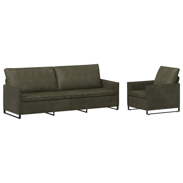 Sofa-Set 2 pcs Olivegrün Kunstwildleder