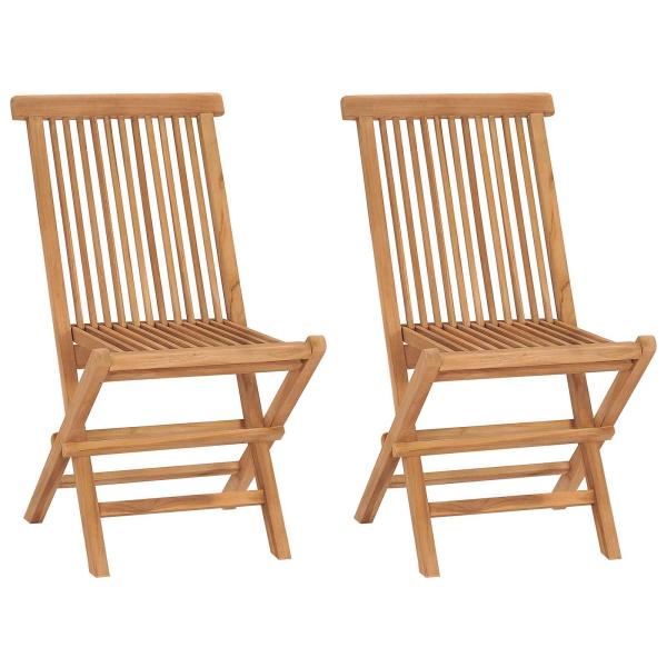 5-teiliges klappbares Garten-Bistro-Set Natur Massivholz Teak