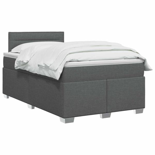 Boxspringbett mit Matratze Dunkelgrau 120 x 190 cm Stoff