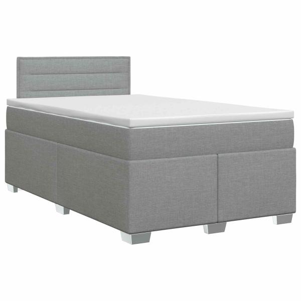 Boxspringbett mit Matratze Hellgrau 120 x 200 cm Stoff