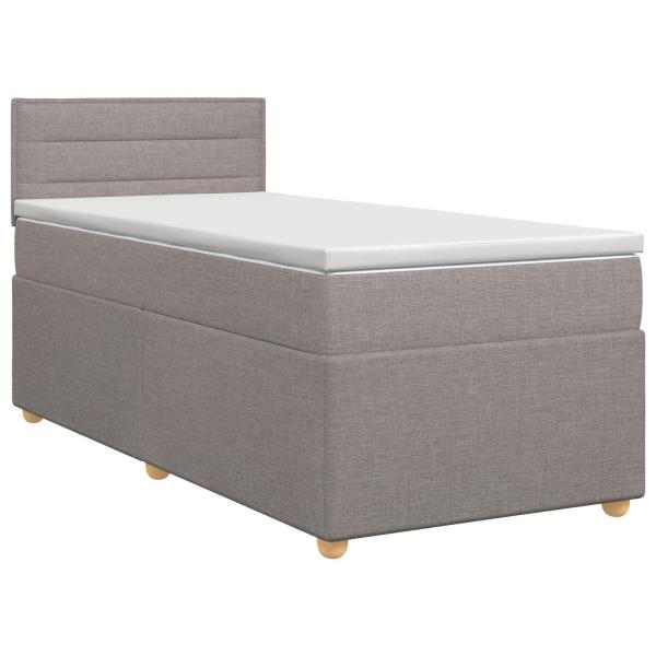 Boxspringbett mit Matratze mit Kopfteil Taupe 90 x 190 cm Stoff