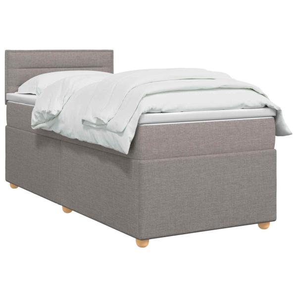 Boxspringbett mit Matratze mit Kopfteil Taupe 90 x 190 cm Stoff
