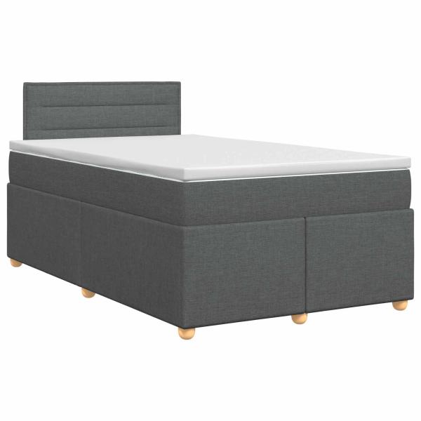 Boxspringbett mit Matratze Dunkelgrau 120 x 190 cm Stoff