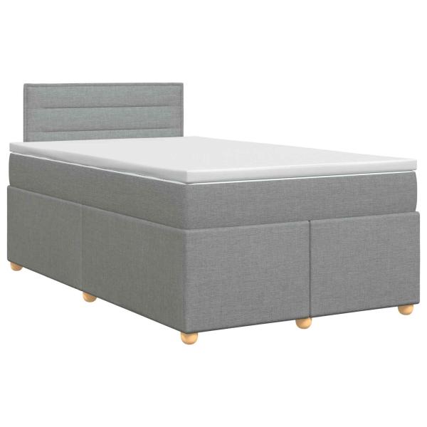 Boxspringbett mit Matratze Hellgrau 120 x 200 cm Stoff