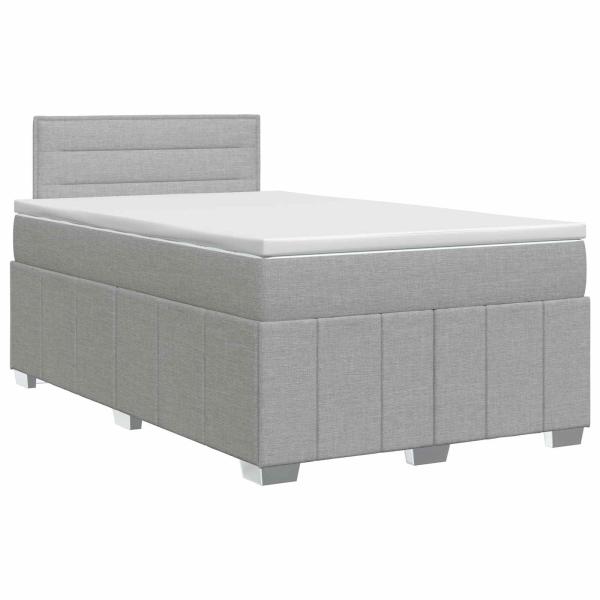 Boxspringbett mit Matratze Hellgrau 120 x 190 cm Stoff