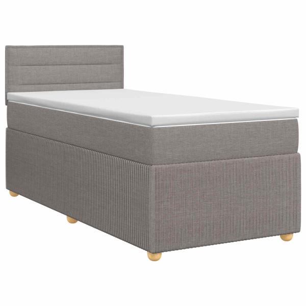 Boxspringbett mit Matratze Taupe 100 x 200 cm Stoff