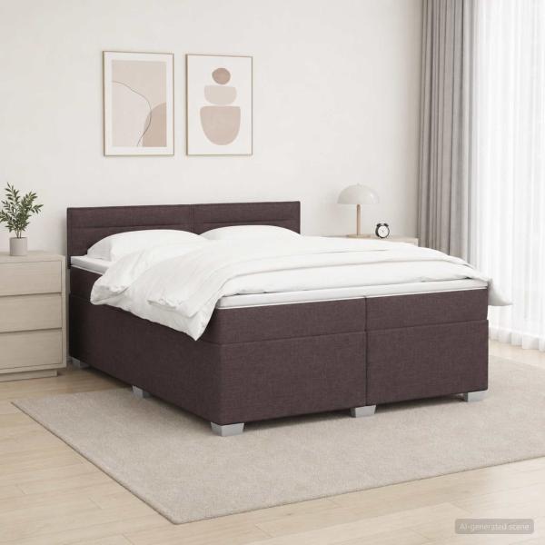 ARDEBO.de - Boxspringbett mit Matratze und LED Dunkelbraun 200 x 200 cm