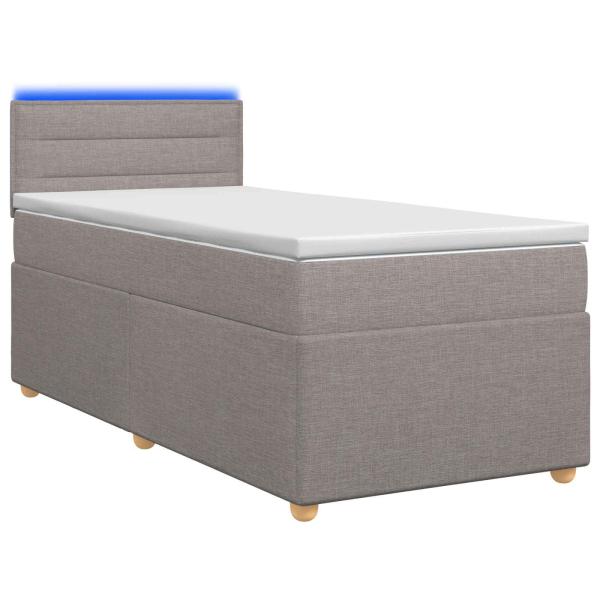 Boxspringbett mit Matratze Taupe 100 x 200 cm Stoff