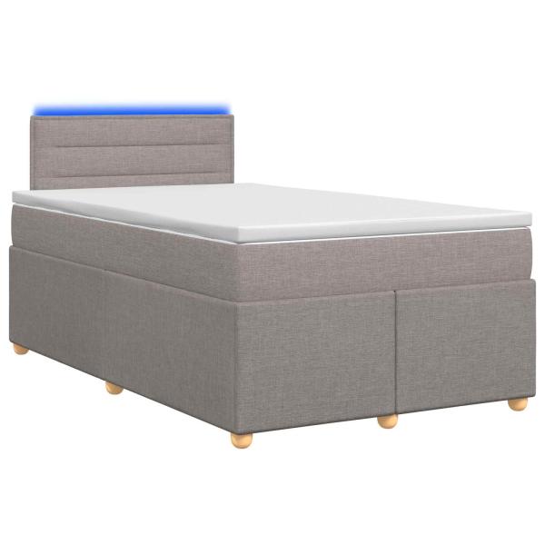 Boxspringbett mit Matratze Taupe 120 x 190 cm Stoff