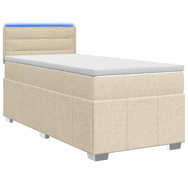Boxspringbett mit Matratze Creme 100 x 200 cm Stoff