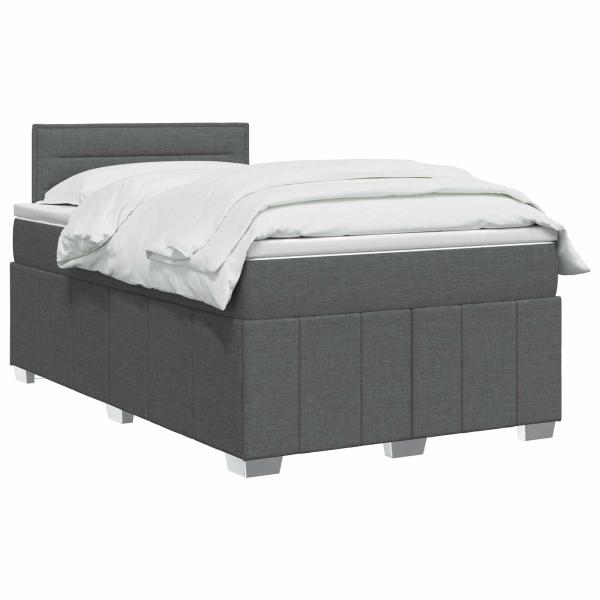 Boxspringbett mit Matratze Dunkelgrau 120 x 190 cm Stoff