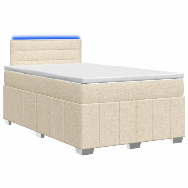 Boxspringbett mit Matratze Creme 120 x 190 cm Stoff