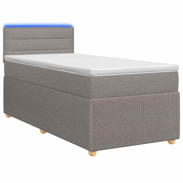 Boxspringbett mit Matratze mit Kopfteil Taupe 90 x 200 cm Stoff