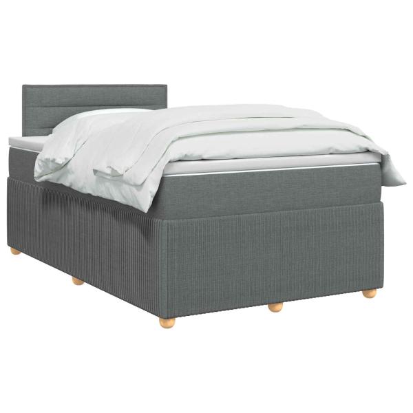 Boxspringbett mit Matratze Dunkelgrau 120 x 200 cm Stoff