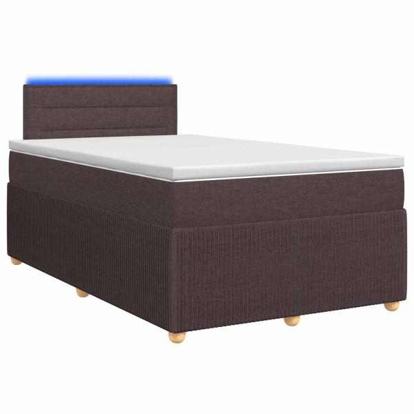 Boxspringbett mit Matratze Dunkelbraun 120 x 200 cm Stoff