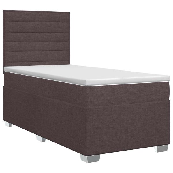 Boxspringbett mit Matratze Dunkelbraun 100 x 200 cm Stoff