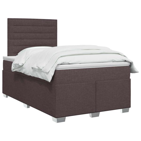 Boxspringbett mit Matratze Dunkelbraun 120 x 190 cm Stoff