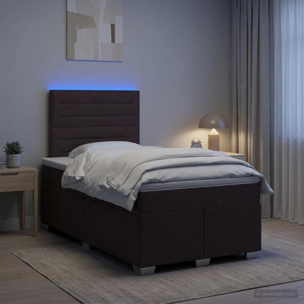 Boxspringbett mit Matratze Dunkelbraun 120 x 190 cm Stoff