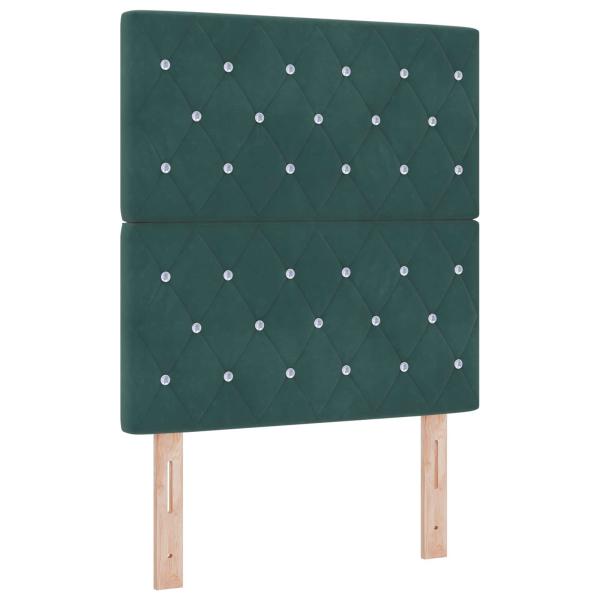 Boxspringbett mit Matratze Dunkelgrün 80 x 200 cm Samt