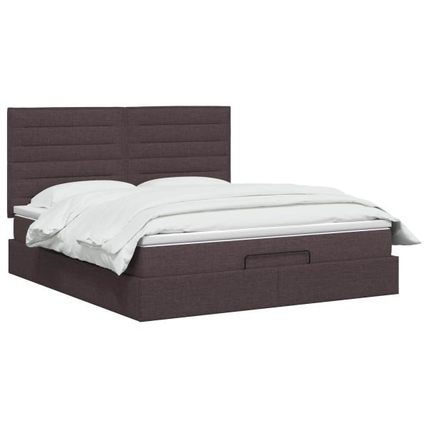 Ottoman-Bett mit Matratze und LED Dunkelbraun 160 x 200 cm