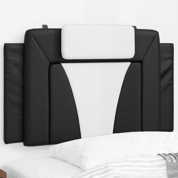 ARDEBO.de - Kopfteil-Kissen "Viana" Schwarz und Weiß 90 cm Kunstleder