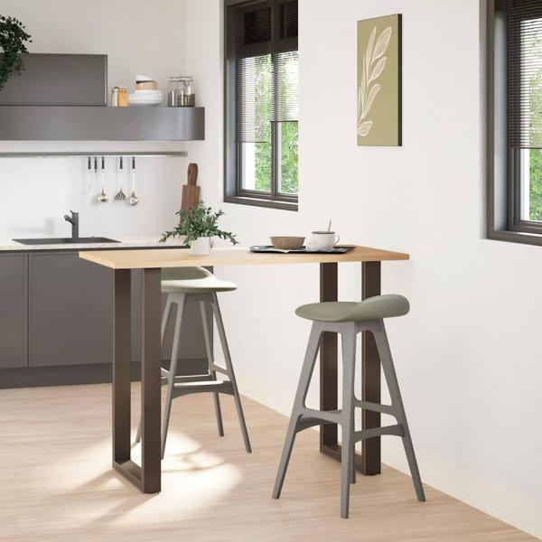 ARDEBO.de - Bartischbeine U-Form 2 Stk. Naturstahl 60x(100-101) cm Stahl