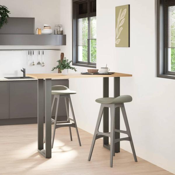 ARDEBO.de - Bartischbeine U-Form 2 Stk. Anthrazit 40x(110-111) cm Stahl