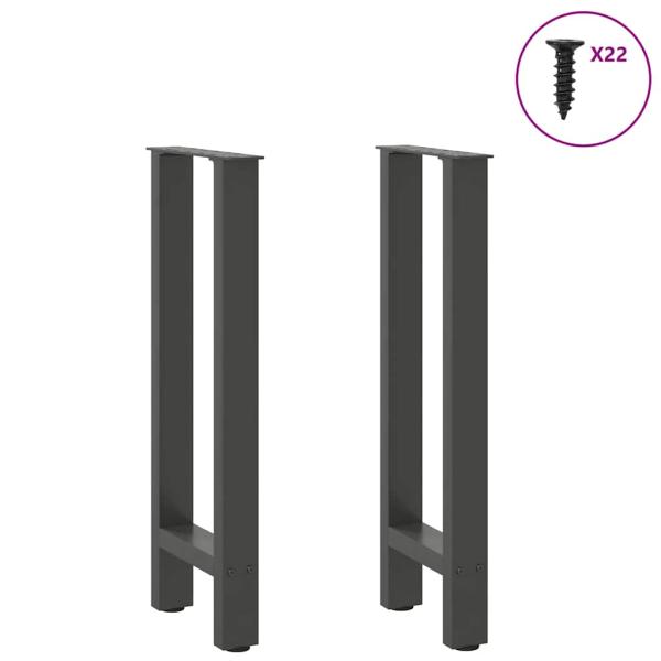 Konsolentischbeine Anthrazit 2 Stk. 38x(72-73) cm Stahl