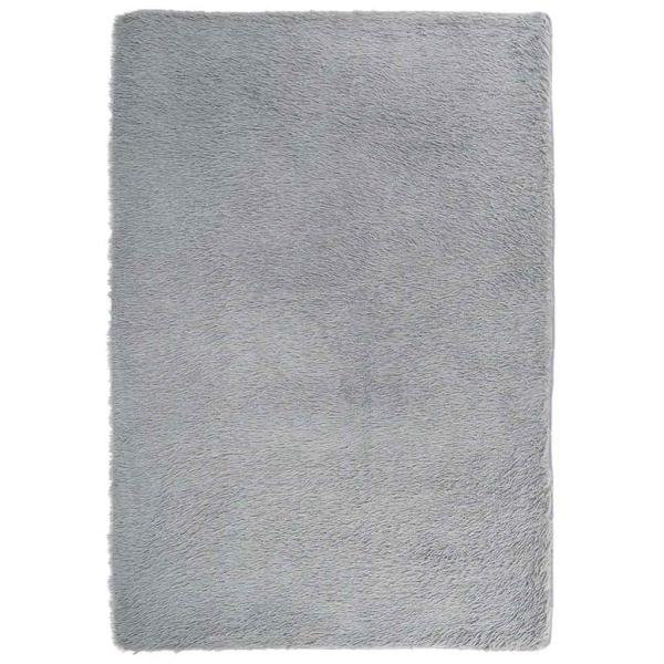 Teppich Shaggy Hochflor NAVARRA Hellgrau 200x290 cm Polyester