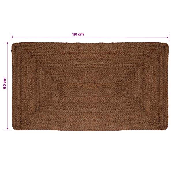 Bereichsteppich Grau 60 x 110 cm Jute