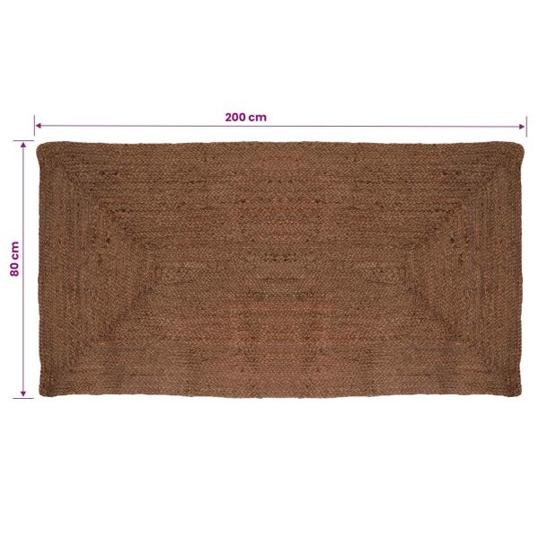 Bereichsteppich Grau 80 x 200 cm Jute