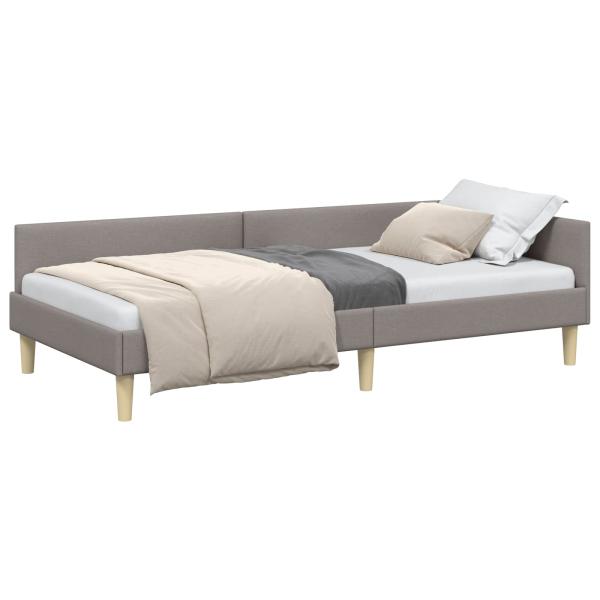 Eckbettgestell Taupe 90 x 190 cm Stoff