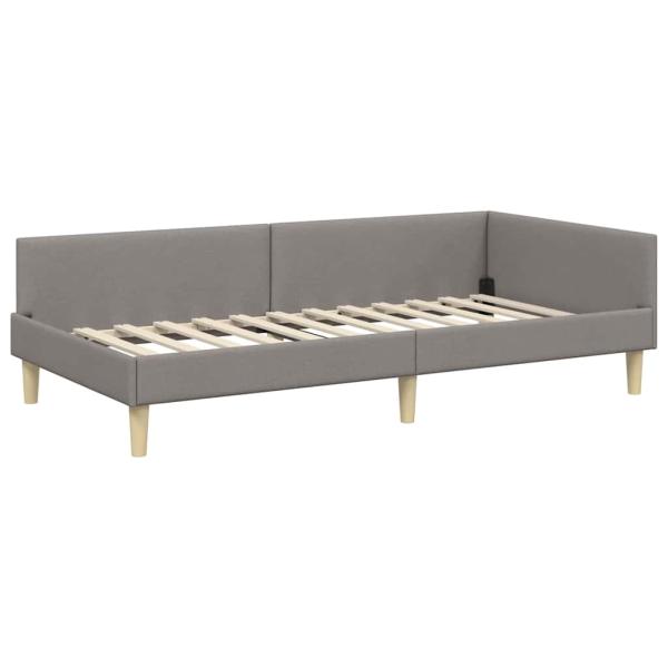 Eckbettgestell Taupe 90 x 200 cm Stoff