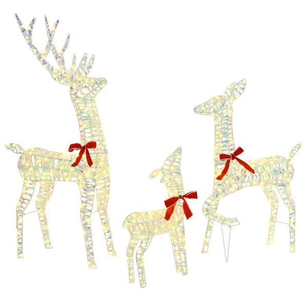 Rentierfamilie 3 stk. 300 LEDs Warmweiß 67 x 26 x 127 cm PET