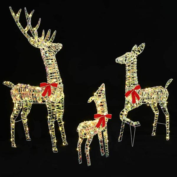 Rentierfamilie 3 stk. 300 LEDs Warmweiß 67 x 26 x 127 cm PET