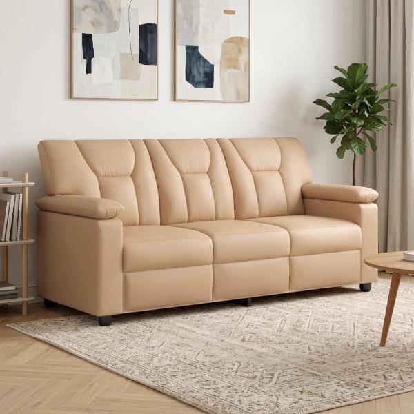 ARDEBO.de - Sofa Cappuccino 191 x 85 x 93 cm Kunstleder