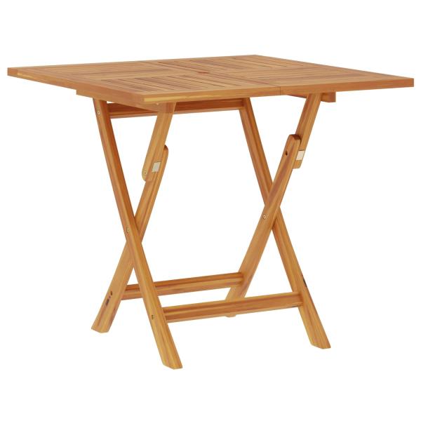 Klappbarer Gartentisch Natur 90 x 90 x 75 cm Massives Teakholz