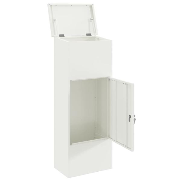 Paketdrop-Box mit Speicher Weiß 44,5 x 29 x 110,5 cm Stahl
