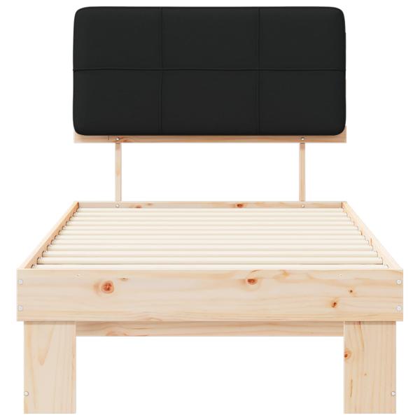 Bettgestell mit gepolstertem Kopfteil Schwarz 100 x 200 cm