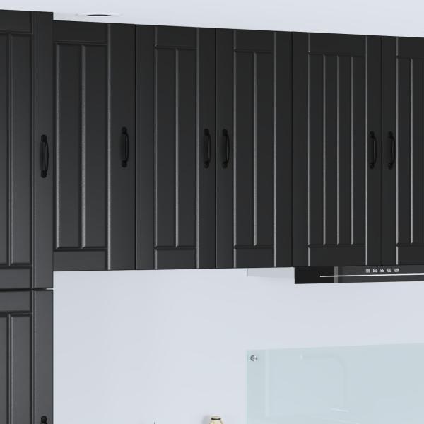 ARDEBO.de - Wandglas-Schrank LUCCA Schwarz 60 x 31 x 80 cm Holzwerkstoff