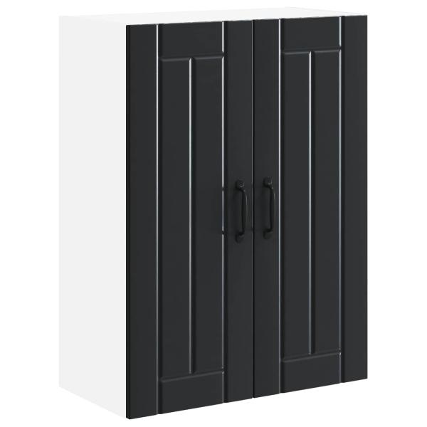 Wandglas-Schrank LUCCA Schwarz 60 x 31 x 80 cm Holzwerkstoff
